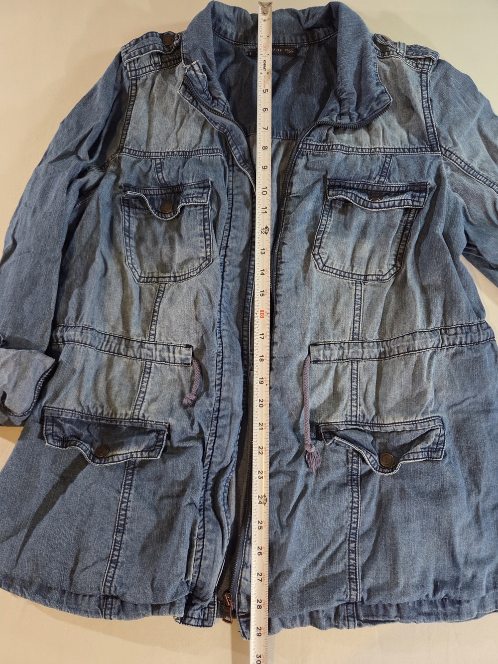 Maurices Light Blue Denim Utility Jacket - Women's Casual Coat